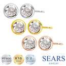 ピアス レディース ダイヤモンド ピアス フクリン K18 PT900 プラチナ ゴールド 0.2ct se56-0005