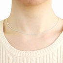 シルバー チェーン ネックレス あずきチェーン 幅 1.5mm 長さ 40/45/50/55/60cm scl40