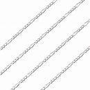 シルバー チェーン ネックレス フィガロチェーン 幅1.7mm 長さ 40/45/50/55/60cm sfg50