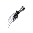 ペンダント トップ フェザー クロス ブラック キュービックジルコニア シルバー925 アクセサリー トップのみ sp-6215