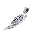 ペンダント トップ フェザー クロス ブラック キュービックジルコニア シルバー925 アクセサリー トップのみ sp-6215