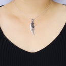 ペンダント トップ フェザー クロス ブラック キュービックジルコニア シルバー925 アクセサリー トップのみ sp-6215