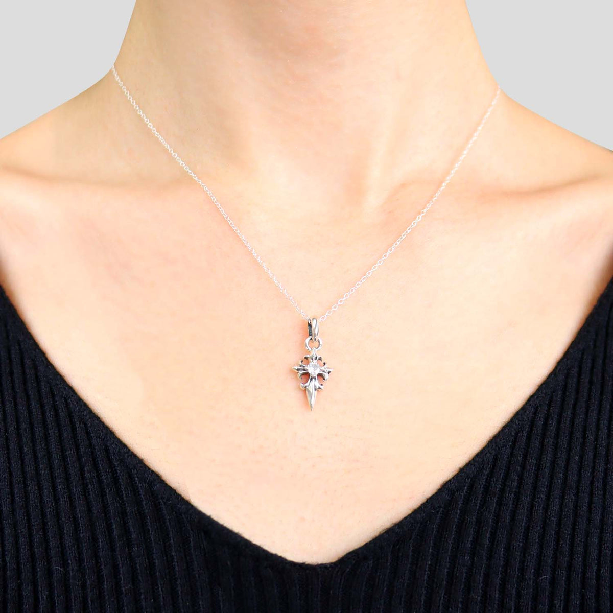 marbles マーブルズ シルバー925 クロスネックレス ジルコニア Sears ペンダントトップ シルバー925 ネックレス クロス