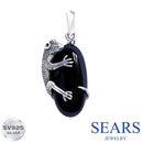 ペンダントトップ ネックレス アニマル トカゲ オニキス メンズ レディース ユニセックス シルバー925 sp01-0035