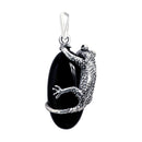 ペンダントトップ ネックレス アニマル トカゲ オニキス メンズ レディース ユニセックス シルバー925 sp01-0035