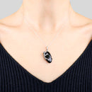 ペンダントトップ ネックレス アニマル トカゲ オニキス メンズ レディース ユニセックス シルバー925 sp01-0035