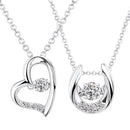 ダンシング ストーン ネックレス レディース オープン ハート 踊る揺れるストーン シルバー sp10-0001