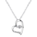 ダンシング ストーン ネックレス レディース オープン ハート 踊る揺れるストーン シルバー sp10-0001