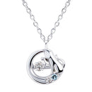 ネックレス 猫 ダンシングストーン ダイヤモンド 選べる12誕生石 sp10-0002