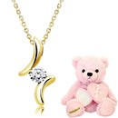 ネックレス レディース テディベア キュービックジルコニア CZ 1粒 ドロップ sp2361-tdt-01