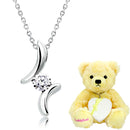 ネックレス レディース テディベア キュービックジルコニア CZ 1粒 ドロップ sp2361-tdt-01