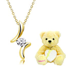 ネックレス レディース テディベア キュービックジルコニア CZ 1粒 ドロップ sp2361-tdt-01