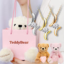 ネックレス レディース テディベア キュービックジルコニア CZ 1粒 ドロップ sp2361-tdt-01