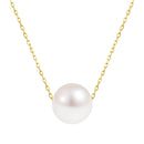 あこや真珠 K18 ホワイトゴールド イエローゴールド ピンクゴールド レディース ネックレス 1粒 スルーデザイン sp46-0002