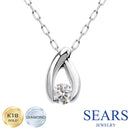 ダイヤモンド K18 ホワイトゴールド レディース ネックレス シェイプデザイン 1石 sp51-0001