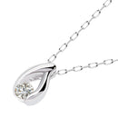 ダイヤモンド K18 ホワイトゴールド レディース ネックレス シェイプデザイン 1石 sp51-0001