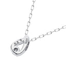 ダイヤモンド K18 ホワイトゴールド レディース ネックレス シェイプデザイン 1石 sp51-0001