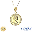 18金ネックレス ゴールド K18 エリザベス コイン 13mm ネックレス チェーン付 sp51-0002