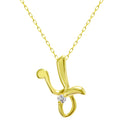 イニシャル ネックレス 18金 K18 ゴールド 天然ダイヤモンド sp56-0003