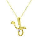 イニシャル ネックレス 18金 K18 ゴールド 天然ダイヤモンド sp56-0003