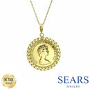 18金ネックレス ゴールド K18 エリザベス コイン ネックレス チェーン付 sp56-0004