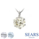 ダイヤモンド 0.5ct以上 PT999 純プラチナ レディース ネックレス 1粒 6本爪 sp70-0001