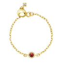 12誕生石 × ダイヤモンド チェーン リング 指輪 レディース sr03-0001