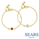 12誕生石 × ダイヤモンド チェーン リング 指輪 レディース sr03-0001