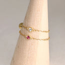 12誕生石 × ダイヤモンド チェーン リング 指輪 レディース sr03-0001