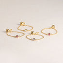 12誕生石 × ダイヤモンド チェーン リング 指輪 レディース sr03-0001