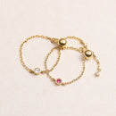 12誕生石 × ダイヤモンド チェーン リング 指輪 レディース sr03-0001