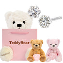 ピアス レディース 1粒 ダイヤモンド 0.1ct プラチナ テディベア ぬいぐるみ ギフトセット ve-hi01ct-pt-tdt-01