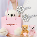 ピアス レディース 1粒 ダイヤモンド 0.1ct プラチナ テディベア ぬいぐるみ ギフトセット ve-hi01ct-pt-tdt-01