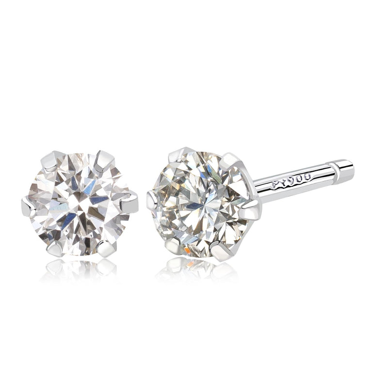 一粒ダイヤモンド ピアス レディース 計 0.1ct Pt900 プラチナ ピアス 4月誕生石 esll-01ct-pt