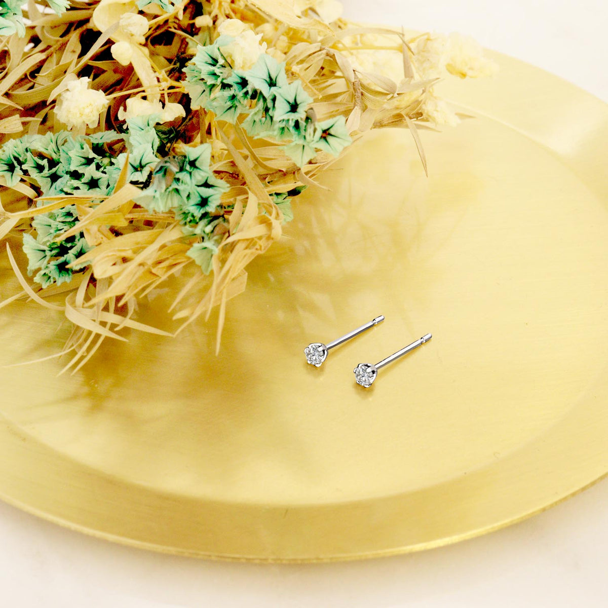 一粒ダイヤモンド ピアス レディース 計 0.1ct Pt900 プラチナ ピアス