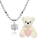 ネックレス レディース 1粒 ダイヤモンド 0.1ct テディベア付 vp-hi01ct-cb-tdt-01