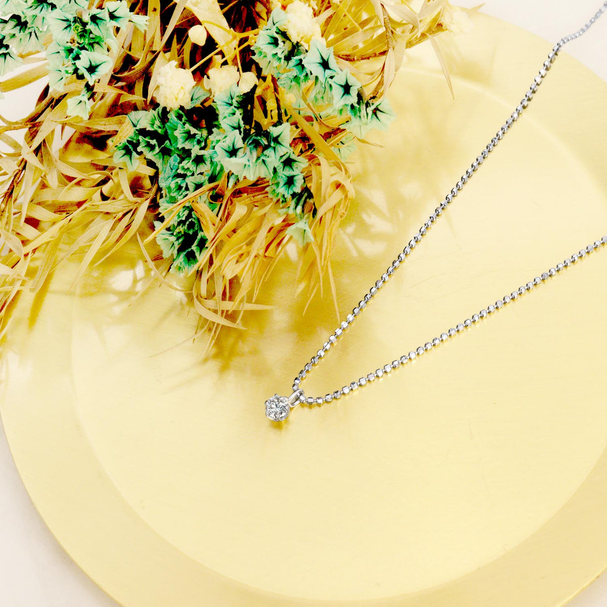 ネックレス レディース 1粒 ダイヤモンド 6本爪 テディベア