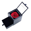 プリザーブドフラワー ボックス ネックレス ジュエリーケース 薔薇 ダイヤモンドローズ レッド