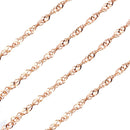 ダブル スクリューチェーン K10PG 10金 ピンクゴールドの鎖部分アップ