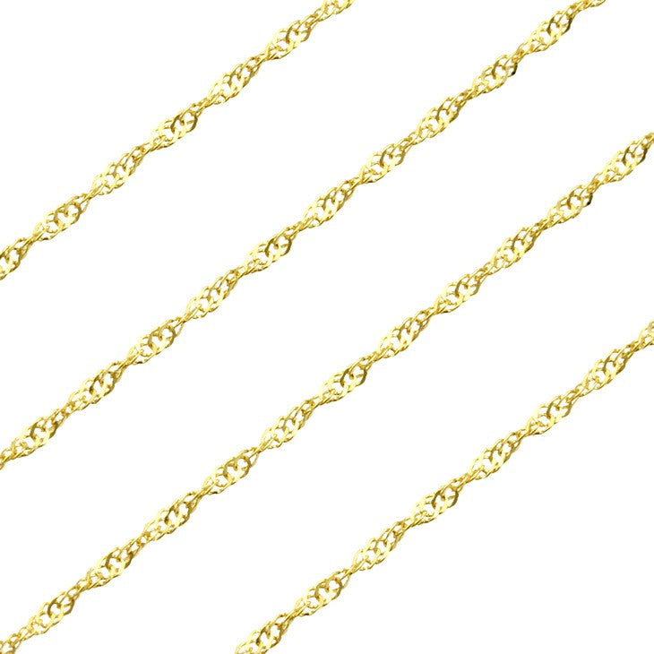 ダブル スクリューチェーン K18 18金 ゴールド ネックレス チェーン 0.9mm 40cmの鎖部分アップ