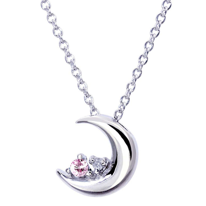 誕生石クレセントムーンネックレス
