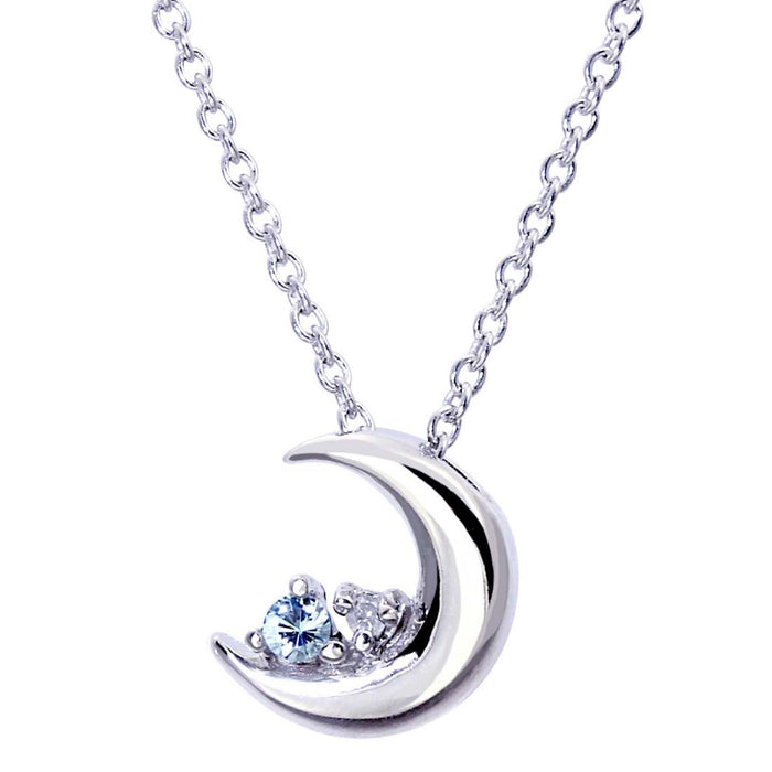 誕生石クレセントムーンネックレス