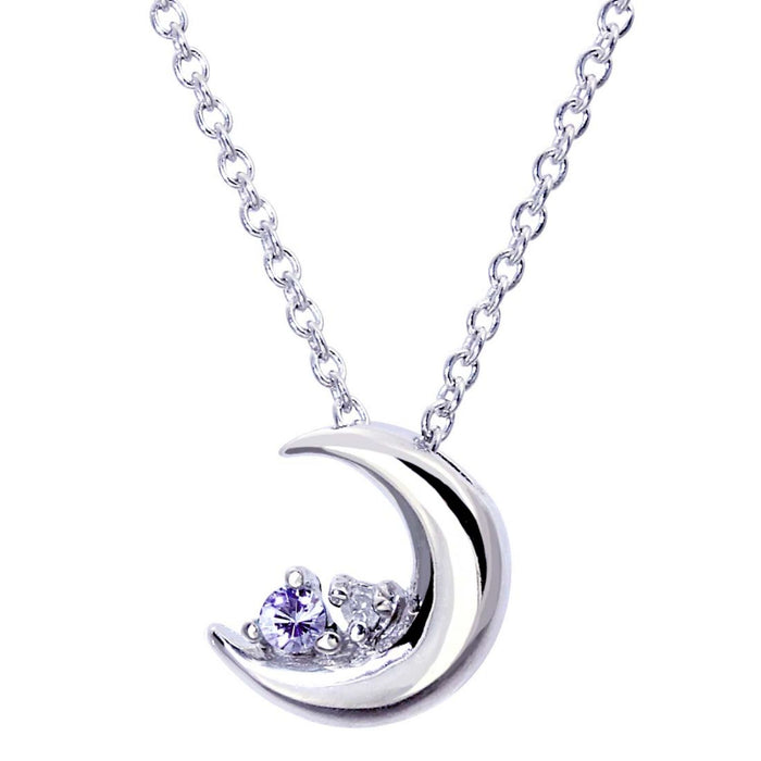 誕生石クレセントムーンネックレス