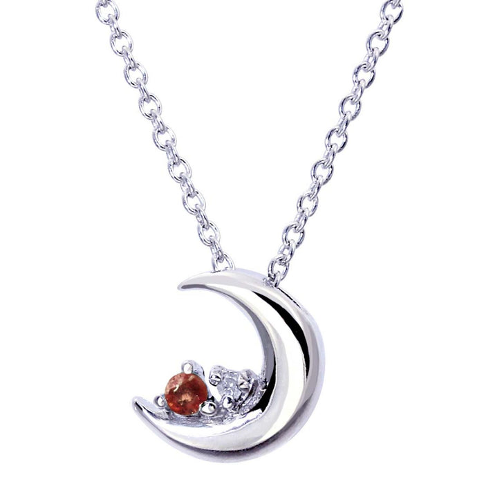 誕生石クレセントムーンネックレス