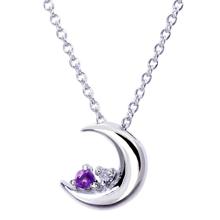 誕生石クレセントムーンネックレス