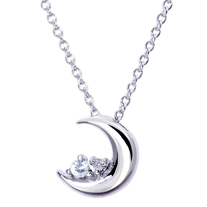 誕生石クレセントムーンネックレス