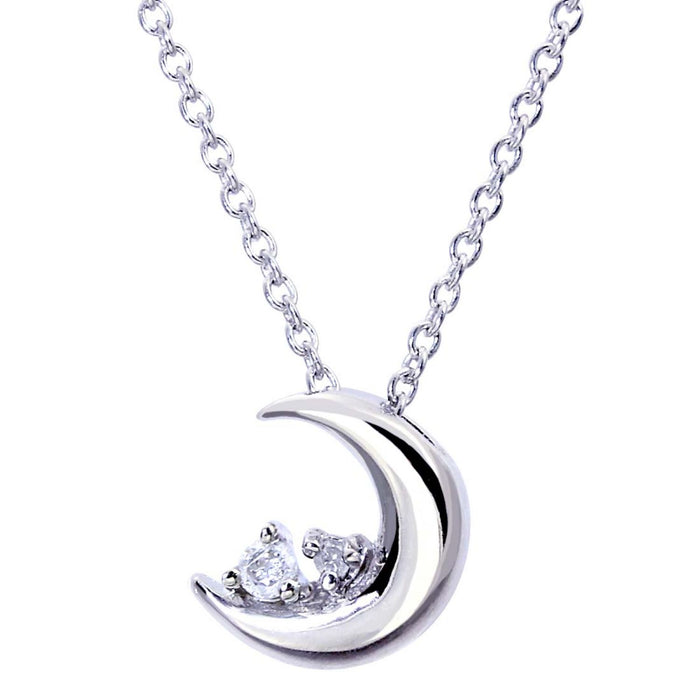 誕生石クレセントムーンネックレス