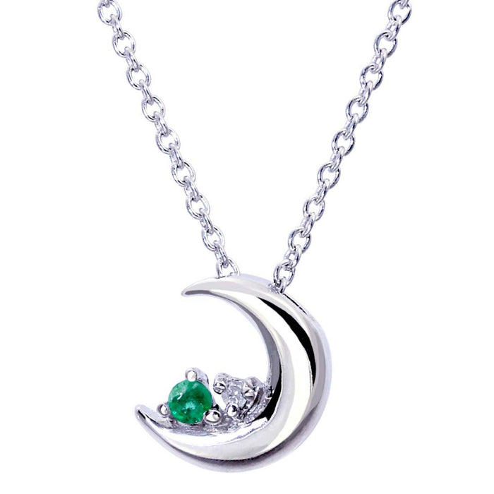 誕生石クレセントムーンネックレス
