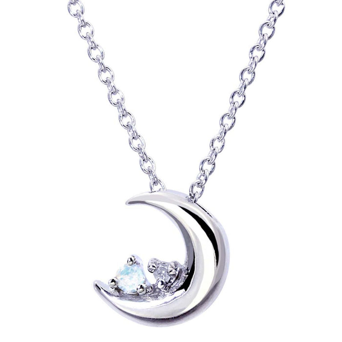 誕生石クレセントムーンネックレス