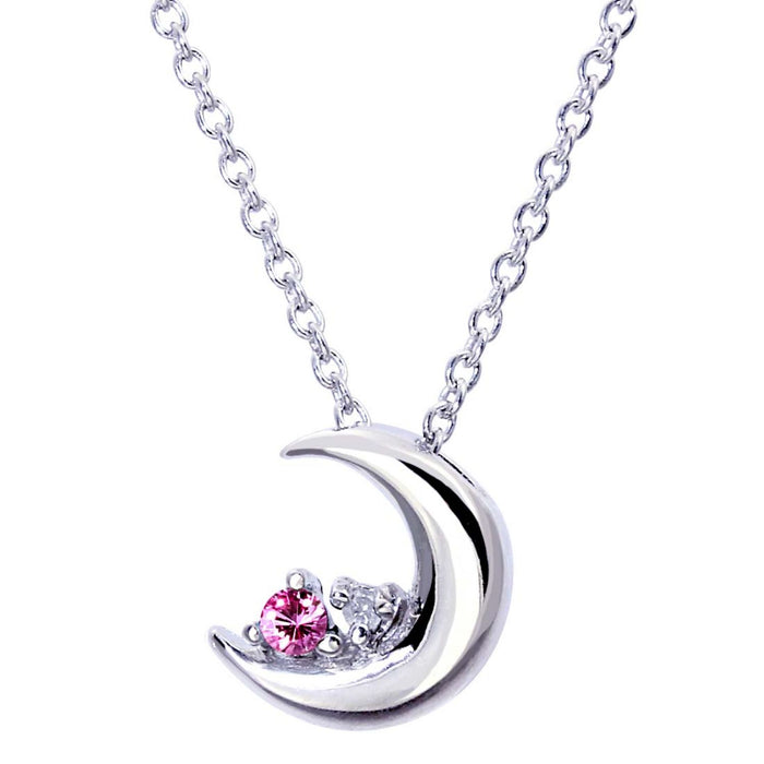 誕生石クレセントムーンネックレス